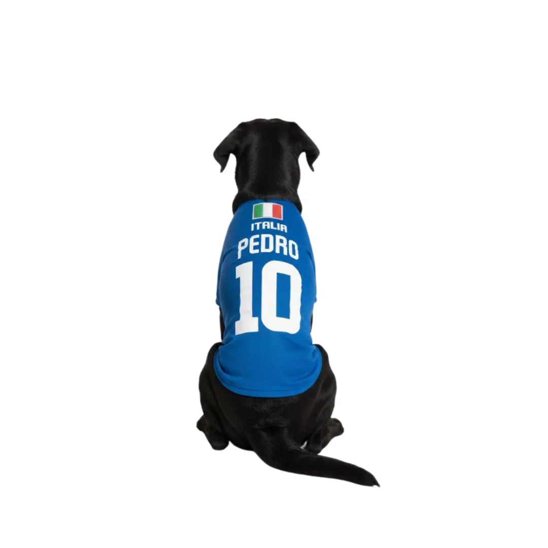 Maglietta per cani Italia - personalizzata con nome e numero - calcio - immagine 2
