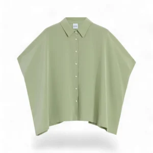 Aspesi Camicia verde in crepe de chine di seta Donna